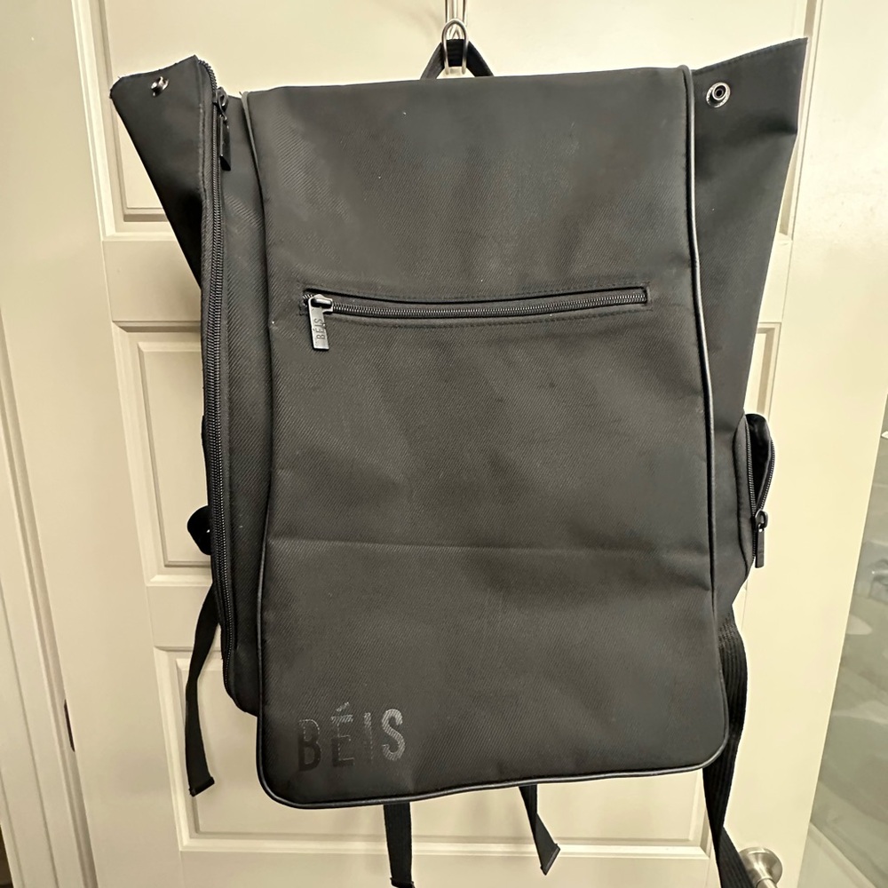 BÉIS Black Bookbag with Buckles